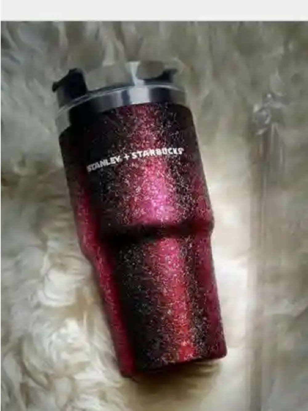 Starbucks Stanley red Tumbler china gradient new ice crack straw burgundy 20oz - Picture 1 of 3